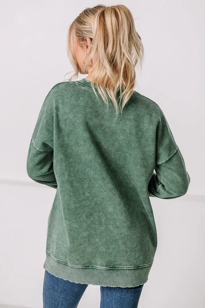 I'll Stay Home Oversized Sweatshirt | Green