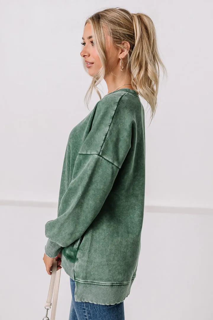 I'll Stay Home Oversized Sweatshirt | Green