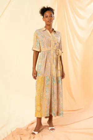 Imogen Tiered Maxi Shirt Dress