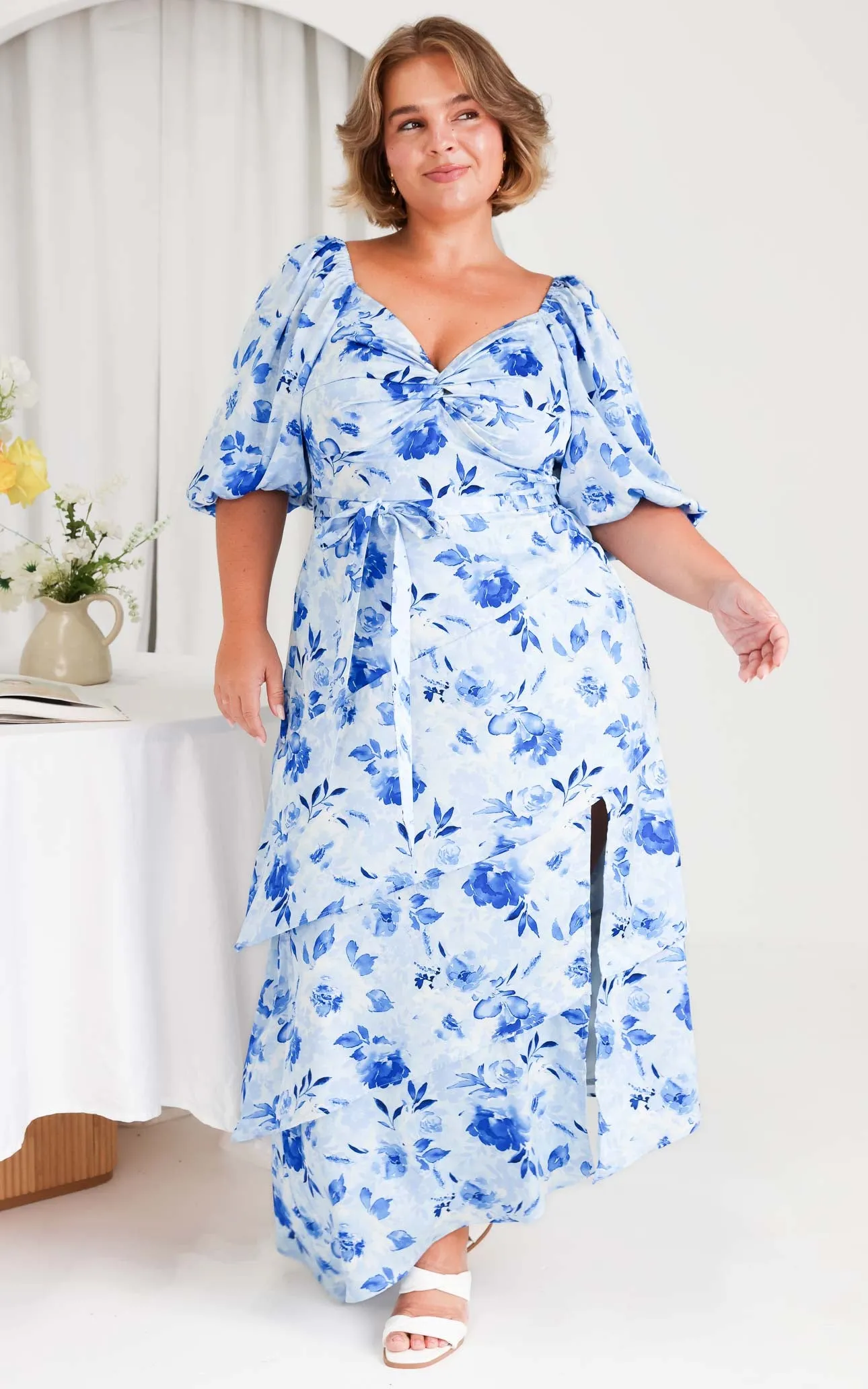 Janice Maxi Dress - Blue Floral