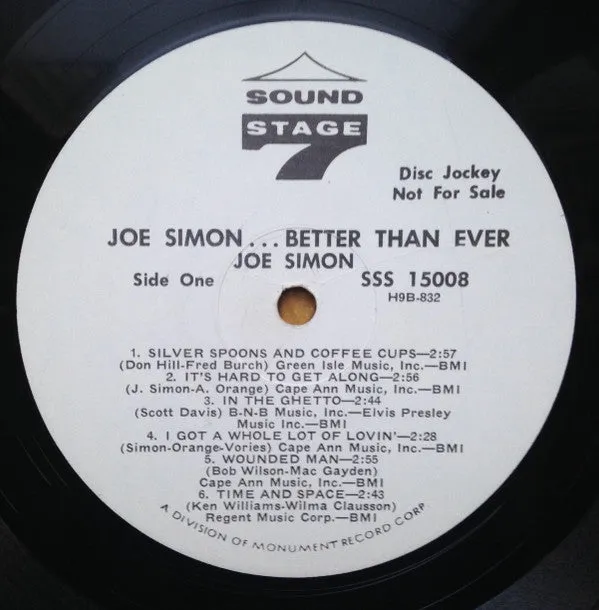 Joe Simon - ...Better Than Ever (LP, Album, Promo) (VG )