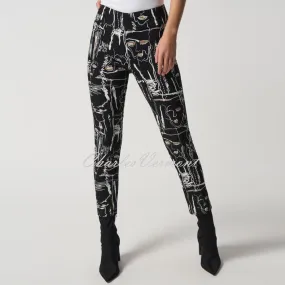 Joseph Ribkoff Face Print Cropped Trouser - Style 233278