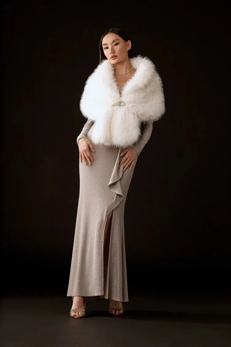 Joseph Ribkoff Vanilla Faux Fur Cape