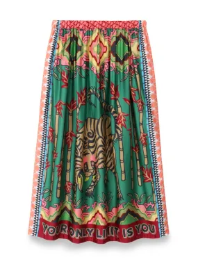 Joy Printed Midi Skirt - Forest Spirit