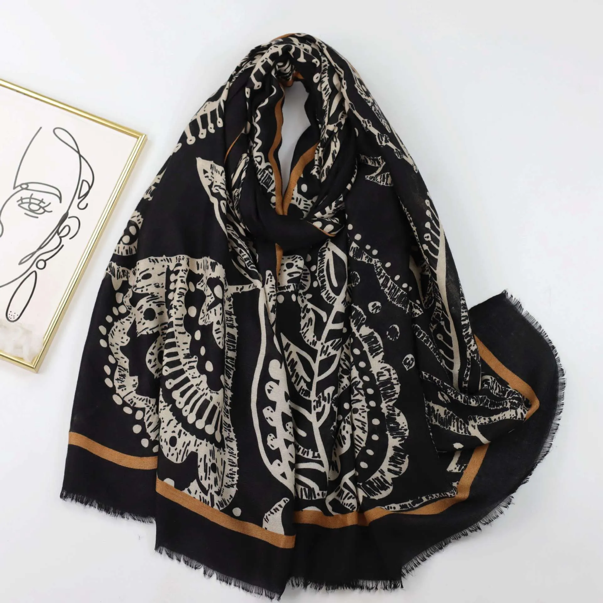 JY230904 printed scarf