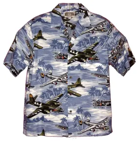 KALAHEO  Men's Fighter Bomber Airplanes II Hawaiian Shirt, Style#445R