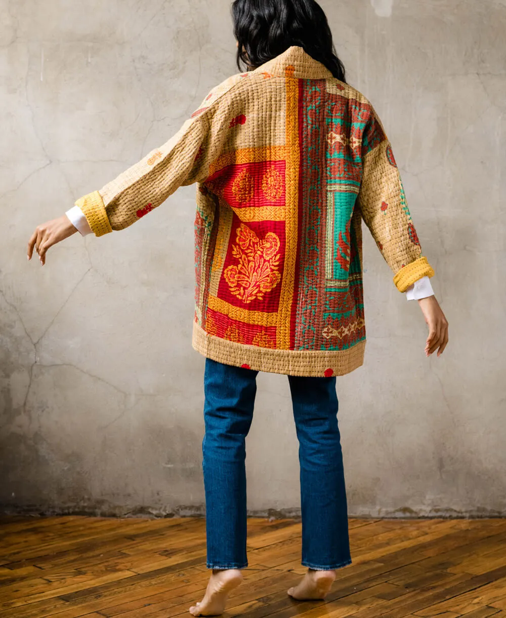 Kantha Quilted Jacket - No. 240501 - Extra Small