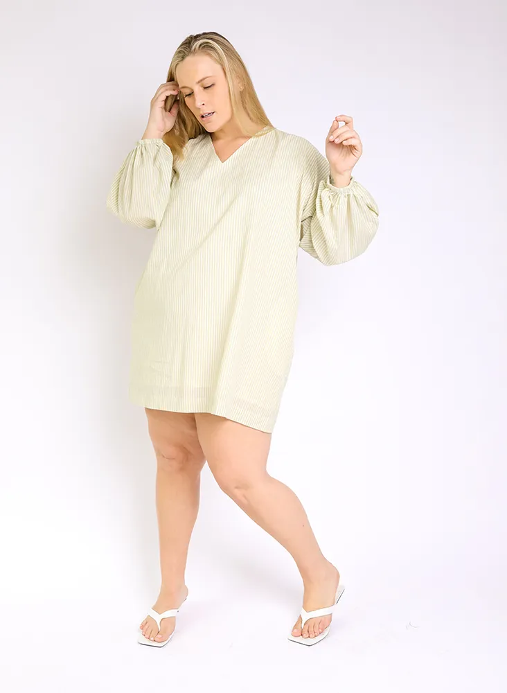 Katie Tunic, matcha stripe