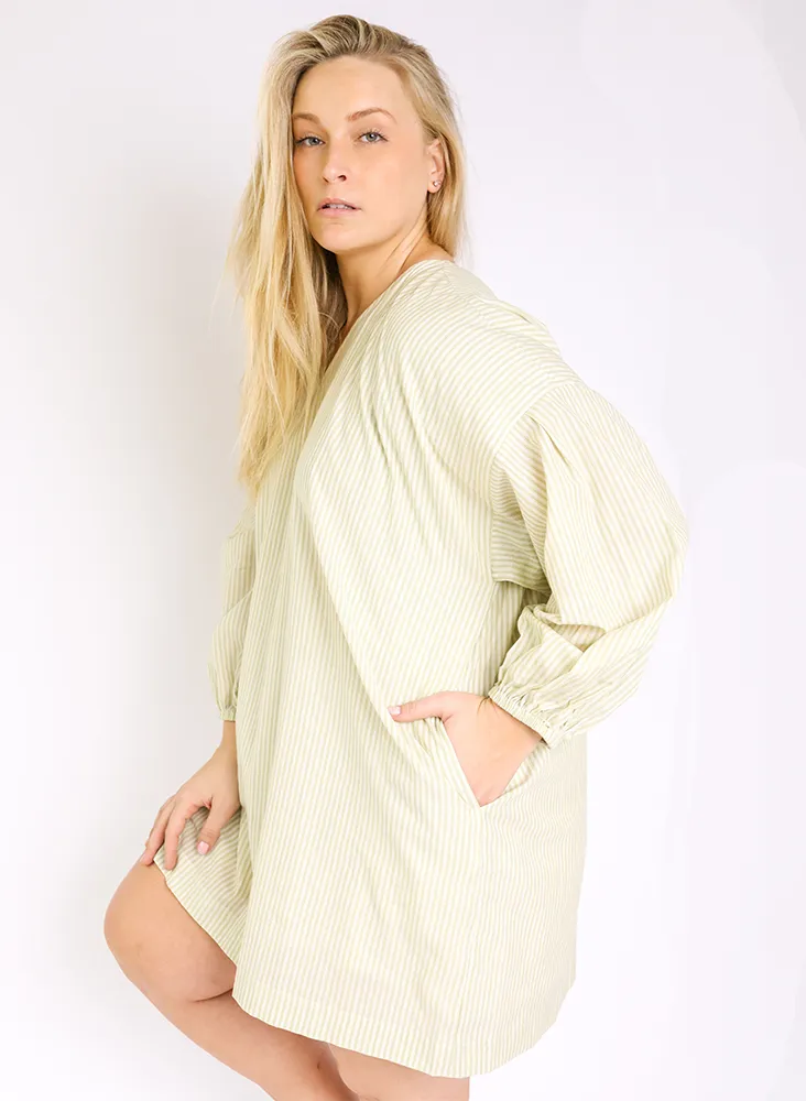 Katie Tunic, matcha stripe