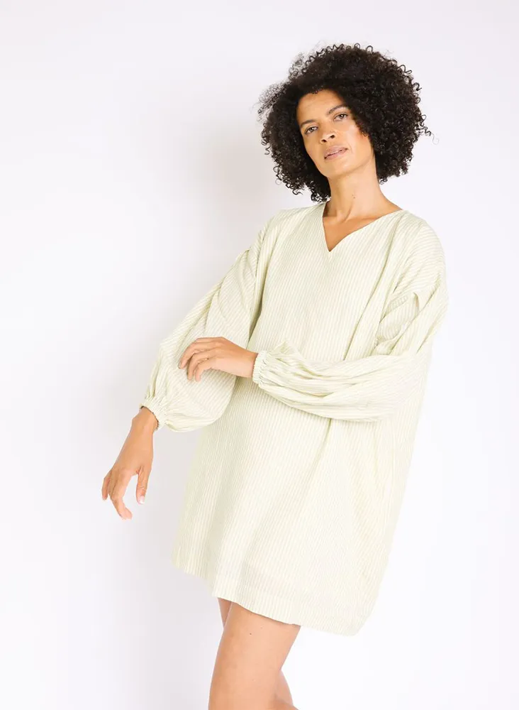 Katie Tunic, matcha stripe