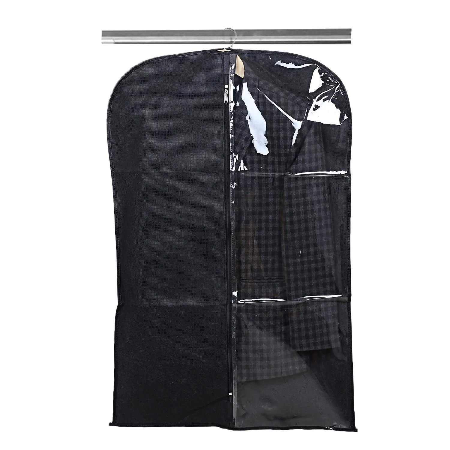 Kuber Industries 6 Pieces Half Transparent Non Woven Men's Coat Blazer Suit Cover (Grey & Black & Brown) -CTKTC41561