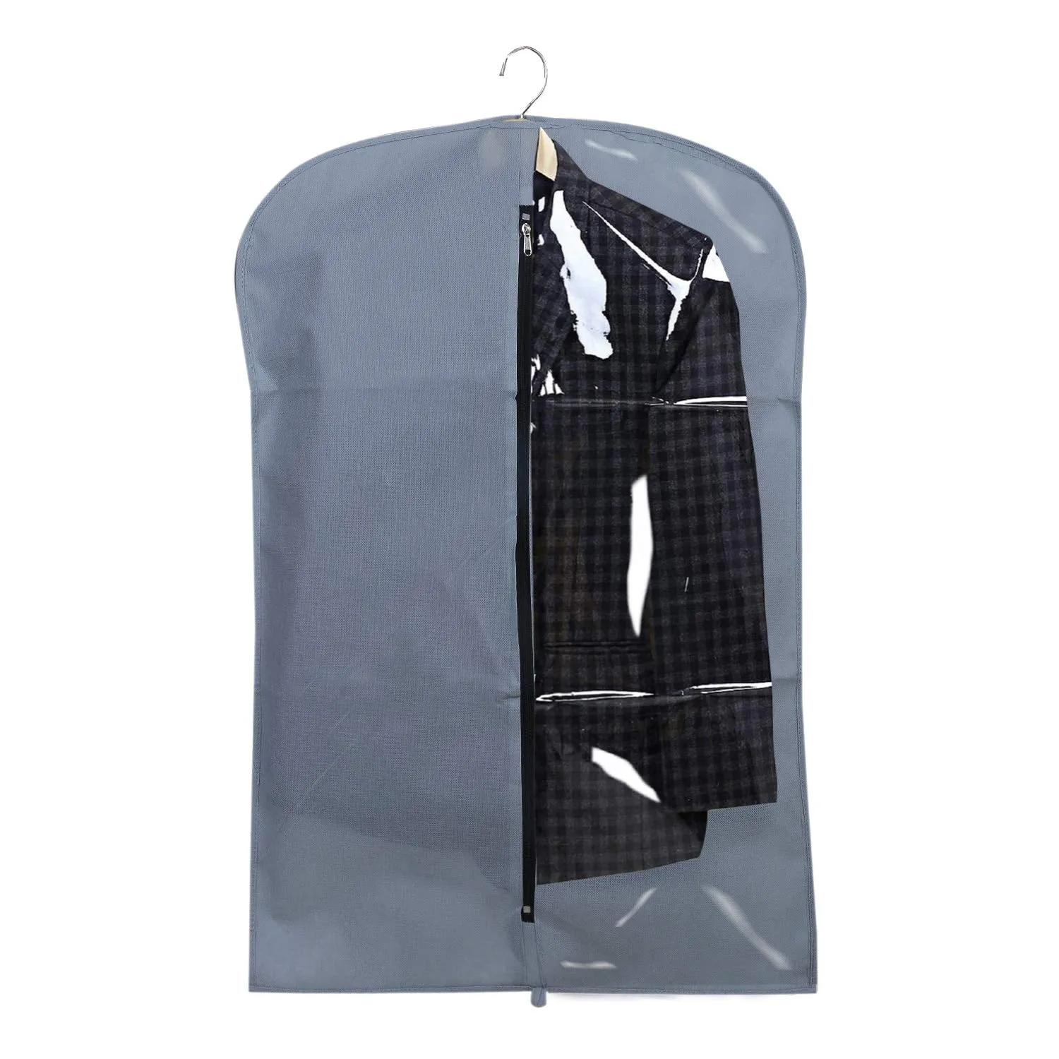 Kuber Industries 6 Pieces Half Transparent Non Woven Men's Coat Blazer Suit Cover (Grey & Black & Brown) -CTKTC41561