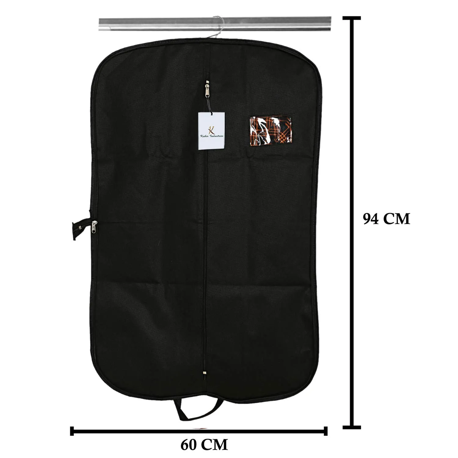 Kuber Industries Foldable 3 Piece Non Woven Coat Cover, Black (CTKTC2403)