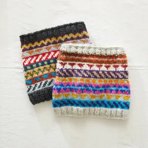 LAYAK Fair Isle Neckwarmer Lined Repurposed Wool