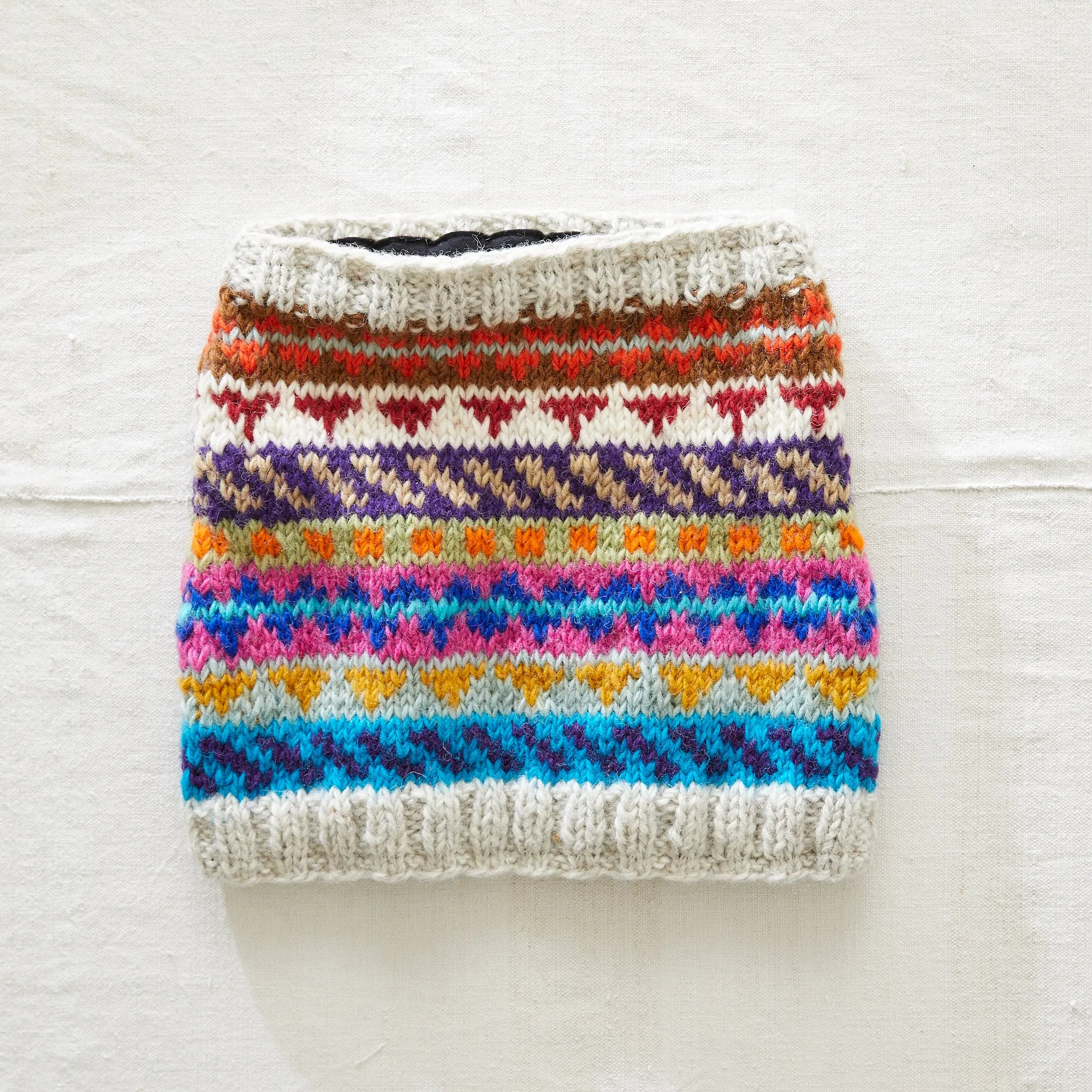 LAYAK Fair Isle Neckwarmer Lined Waste Wool (WS)