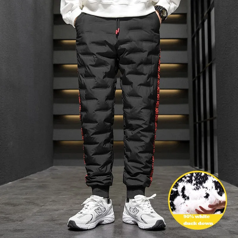 Letters Border Style Down Jogger Parka Pants