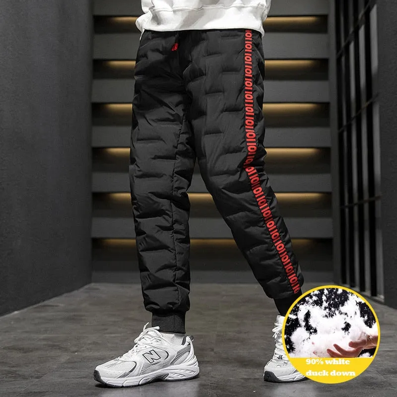 Letters Border Style Down Jogger Parka Pants