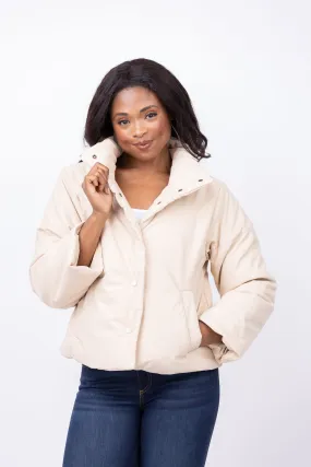 Lilla P Channel Quilted Jacket In Putty