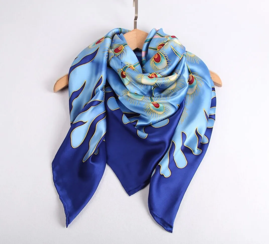 Limited Edition Hand Painted Silk Scarf| Blue