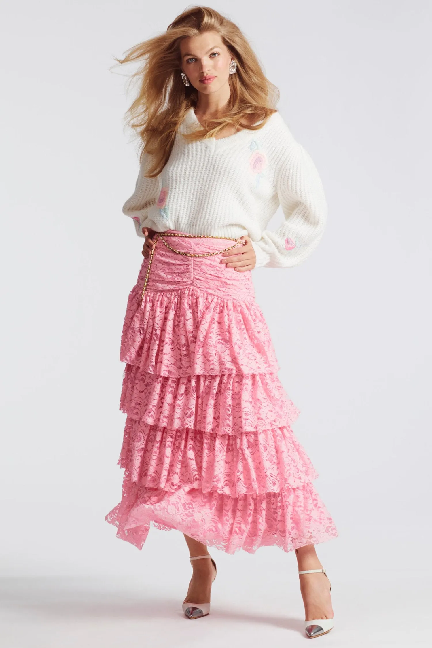 Love Shack Fancy - Marsala Skirt in Pink Spritz