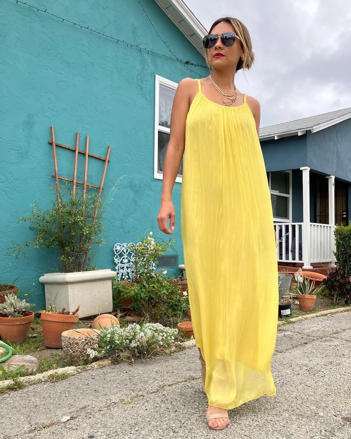 Made in Italy Silk Maxi Dress