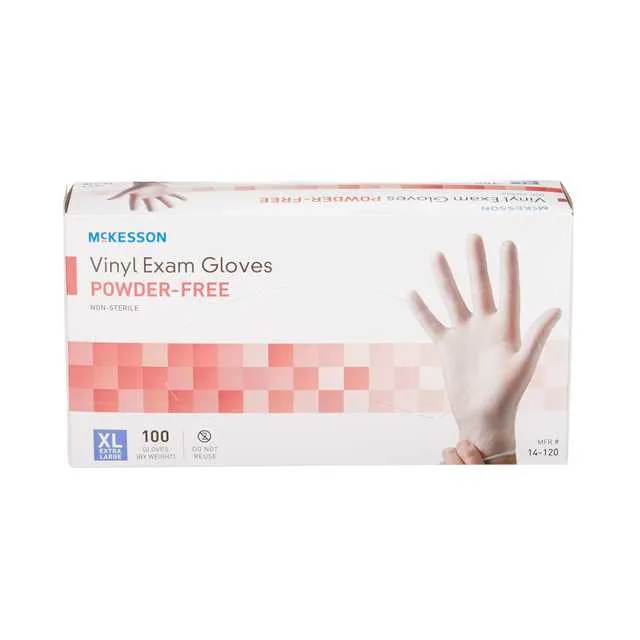 McKesson Powder Free Vinyl Gloves XL 14120 100ct