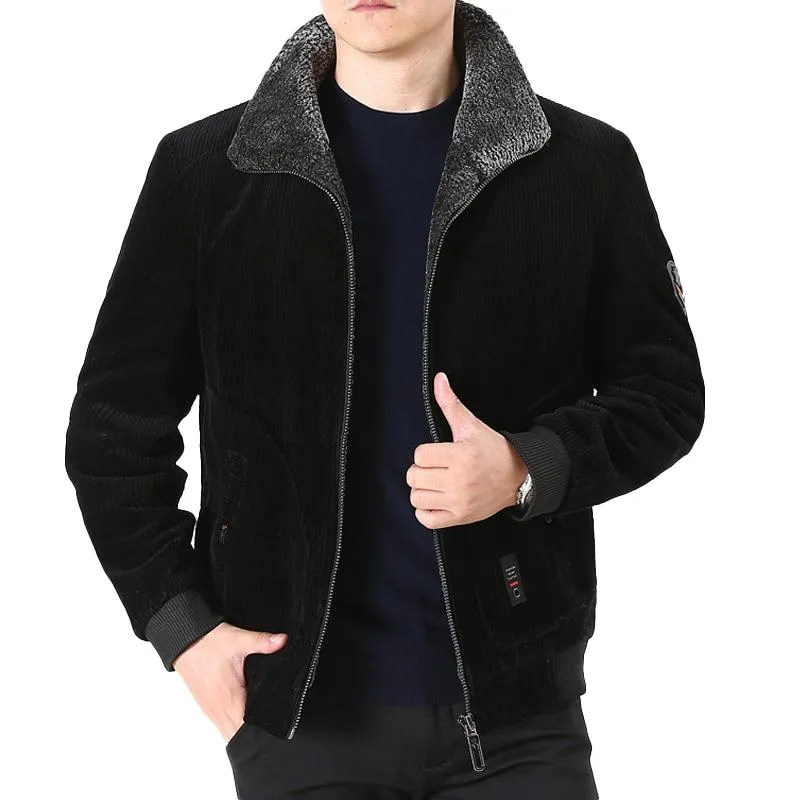 Men's Corduroy Plus Fleece Jacket 92704409YM