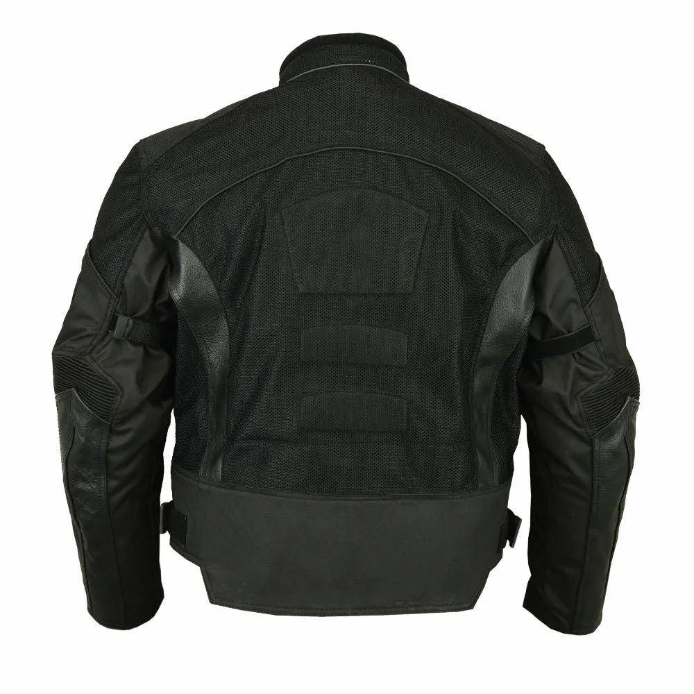 Men's Mesh and Leather Padded Jacket