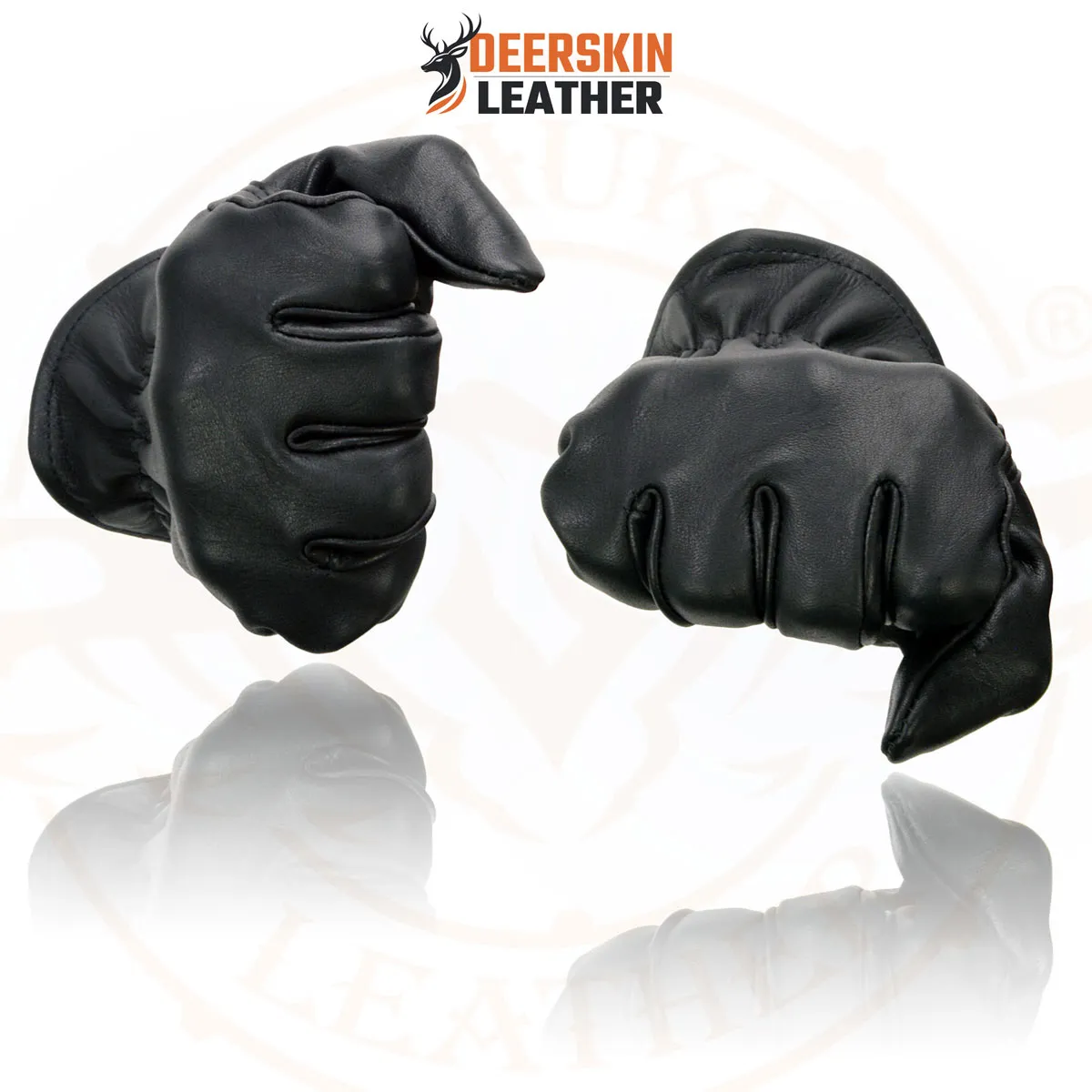 Milwaukee Leather MG7595 Men's Black Deerskin Unlined Motorcycle Hand Gloves W/ Sinch Wrist Closure