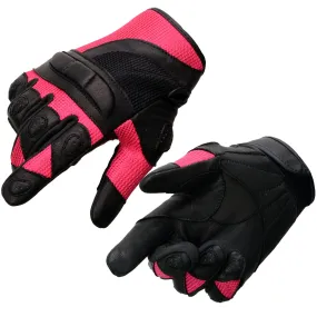 Milwaukee Leather MG7740 Women's Black Leather and Hot Pink Mesh