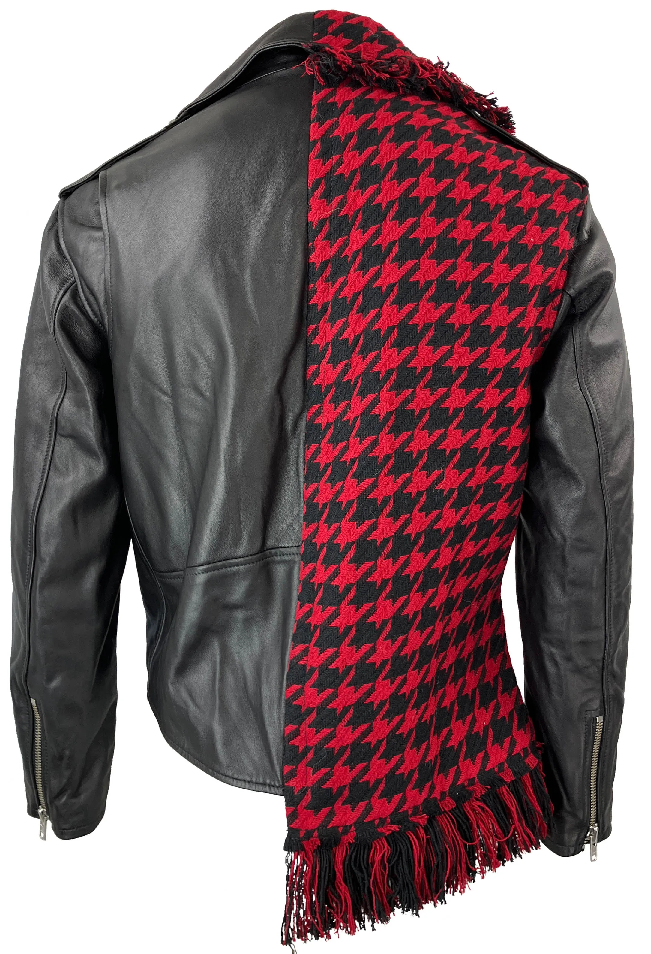 Monse X Pologeorgis Tweed Biker Jacket in Black/Red