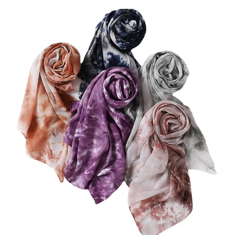 MSL212 printed scarf pearl chiffon hijab