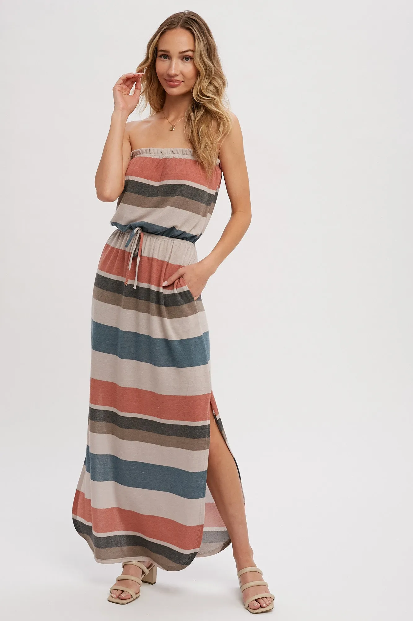 MULTI STRIPE MAXI DRESS