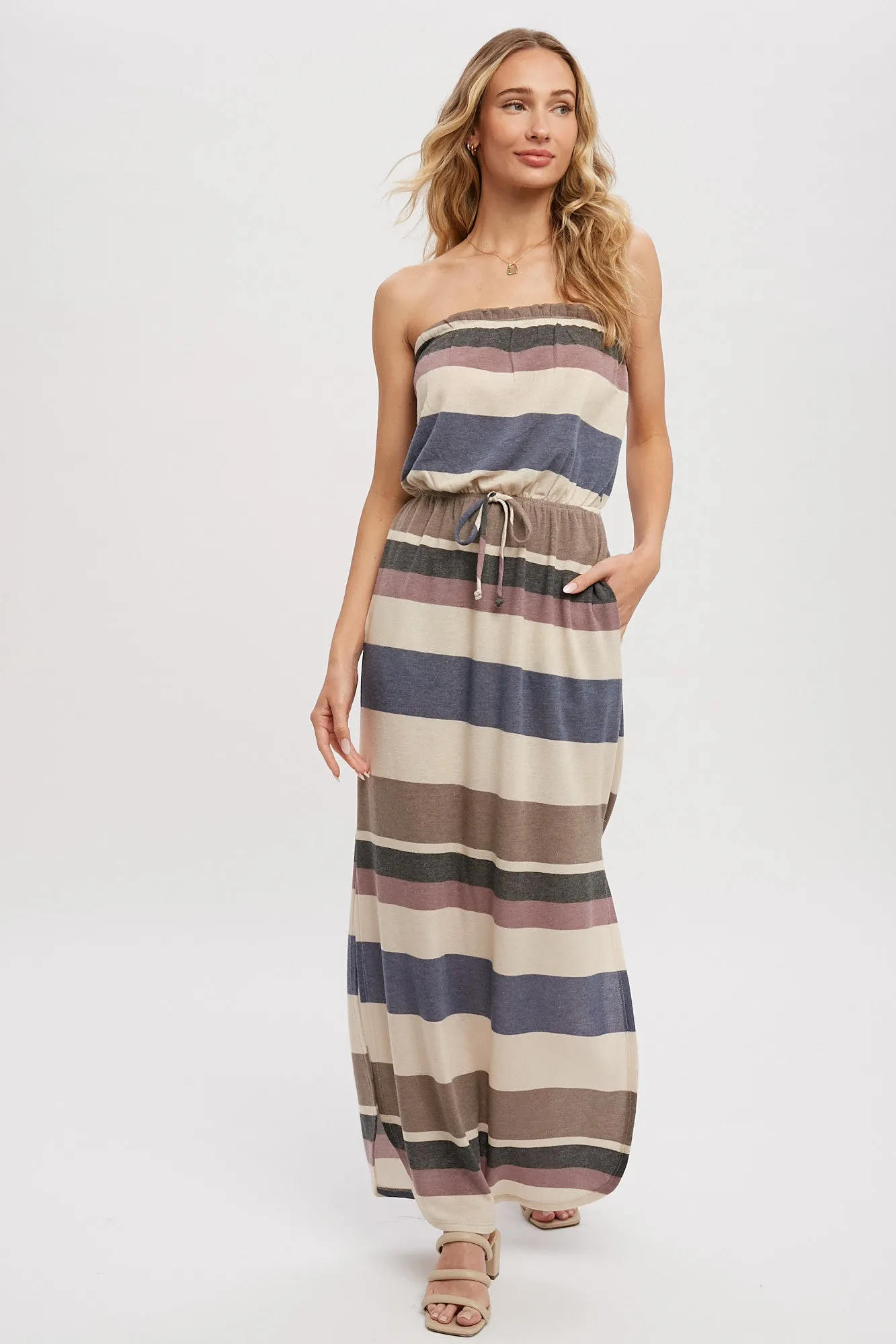 MULTI STRIPE MAXI DRESS