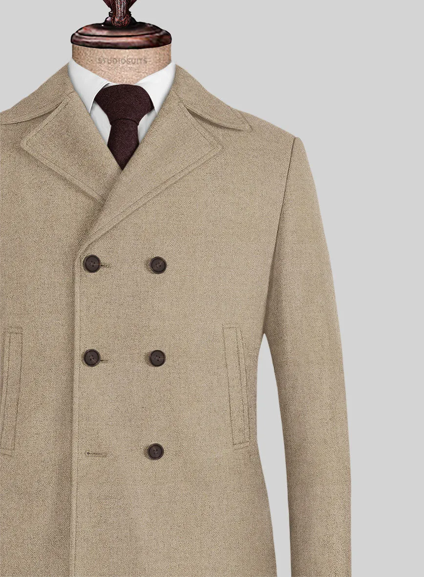 Naples Muted Beige Tweed Pea Coat