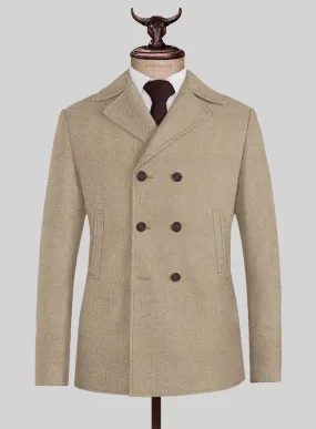 Naples Muted Beige Tweed Pea Coat