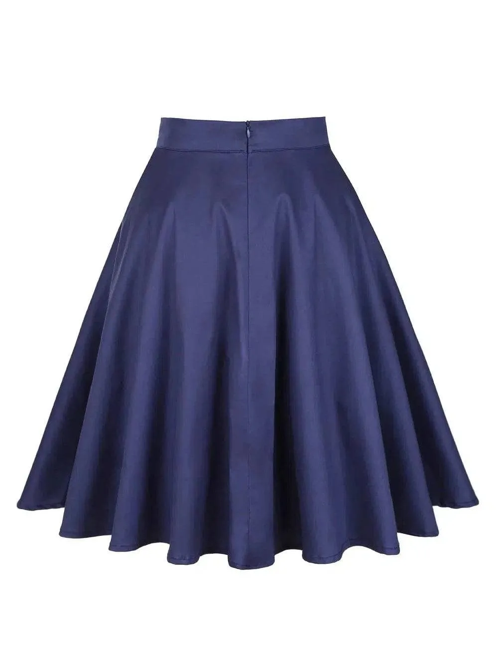 Navy Flared Skirt