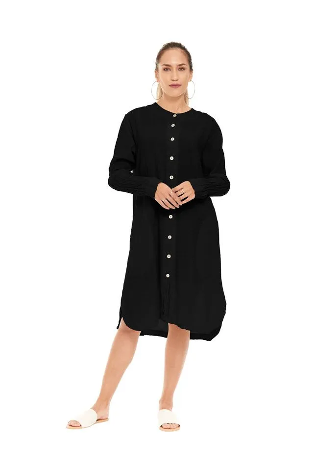 Oh My Gauze Pier Tunic Dress Black