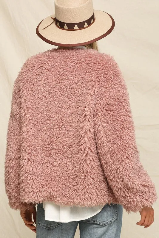 Open Front Fuzzy Jacket