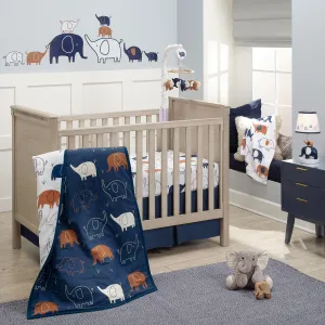 Playful Elephant 3-Piece Crib Bedding Set