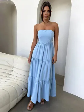 Pleated A-line Long Off Shoulder Nightclub Sexy Spring Summer Maxi Dress