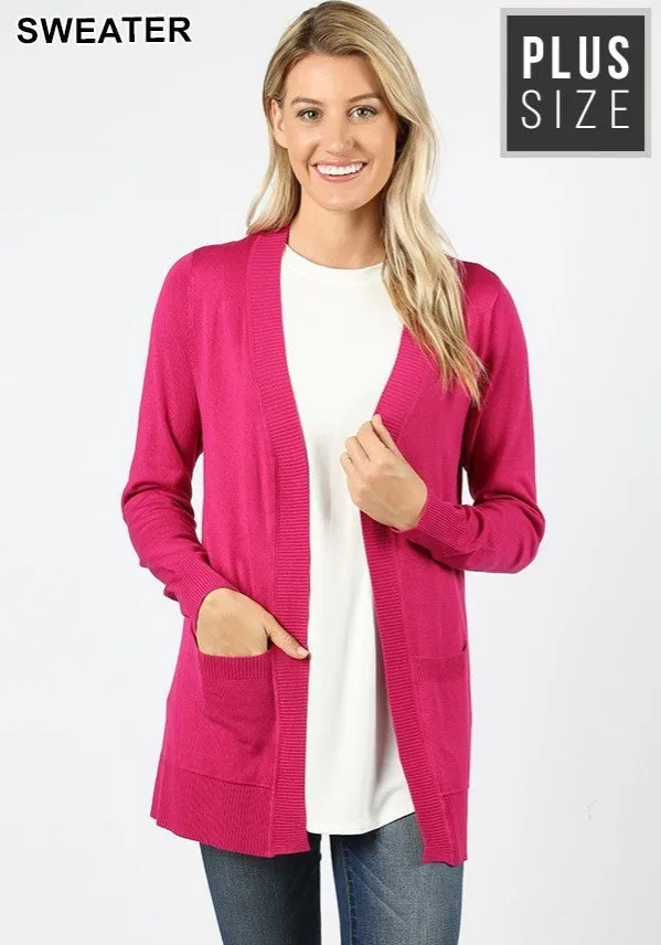 Plus Size Relaxed Cardigan Sweater (tunic length) rts