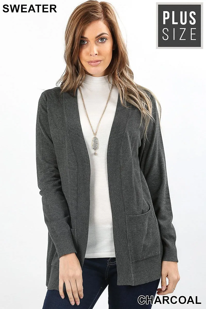 Plus Size Relaxed Cardigan Sweater (tunic length) rts