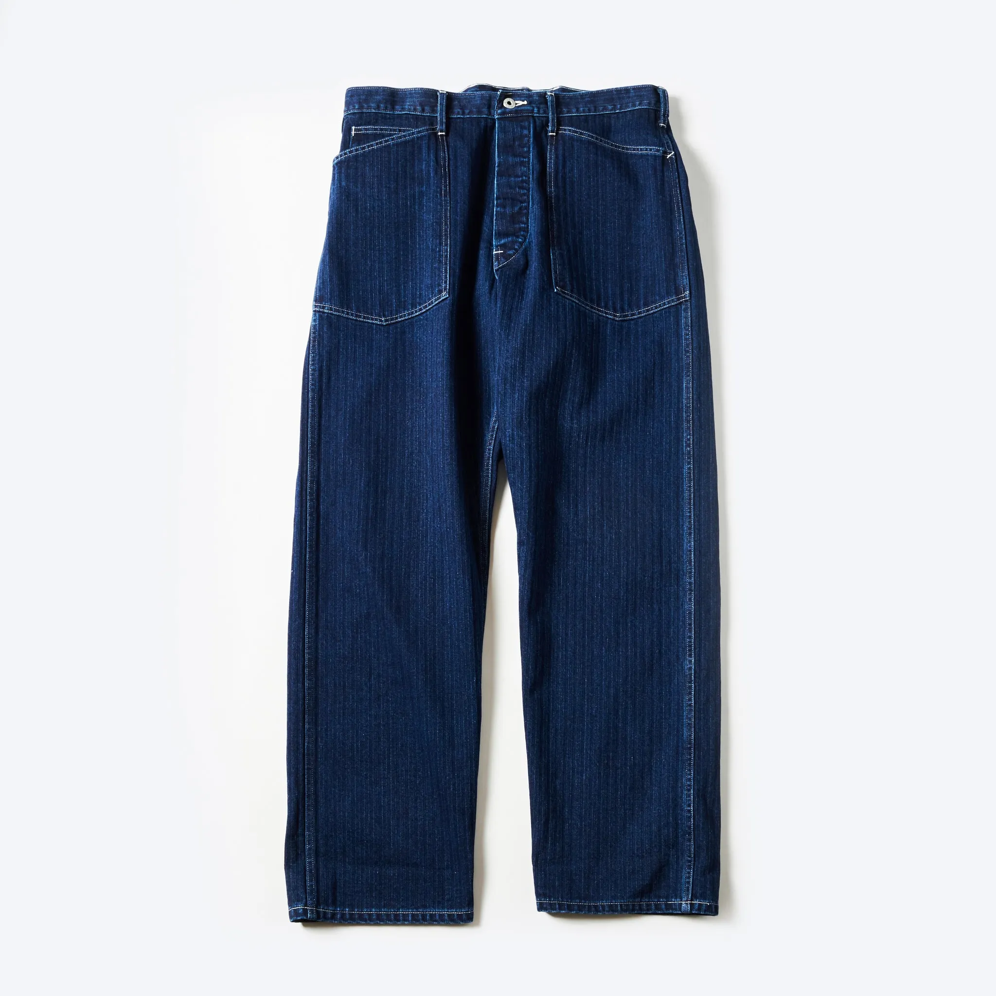 Post O'Alls ARMY Pants Herringbone Denim - Double Indigo