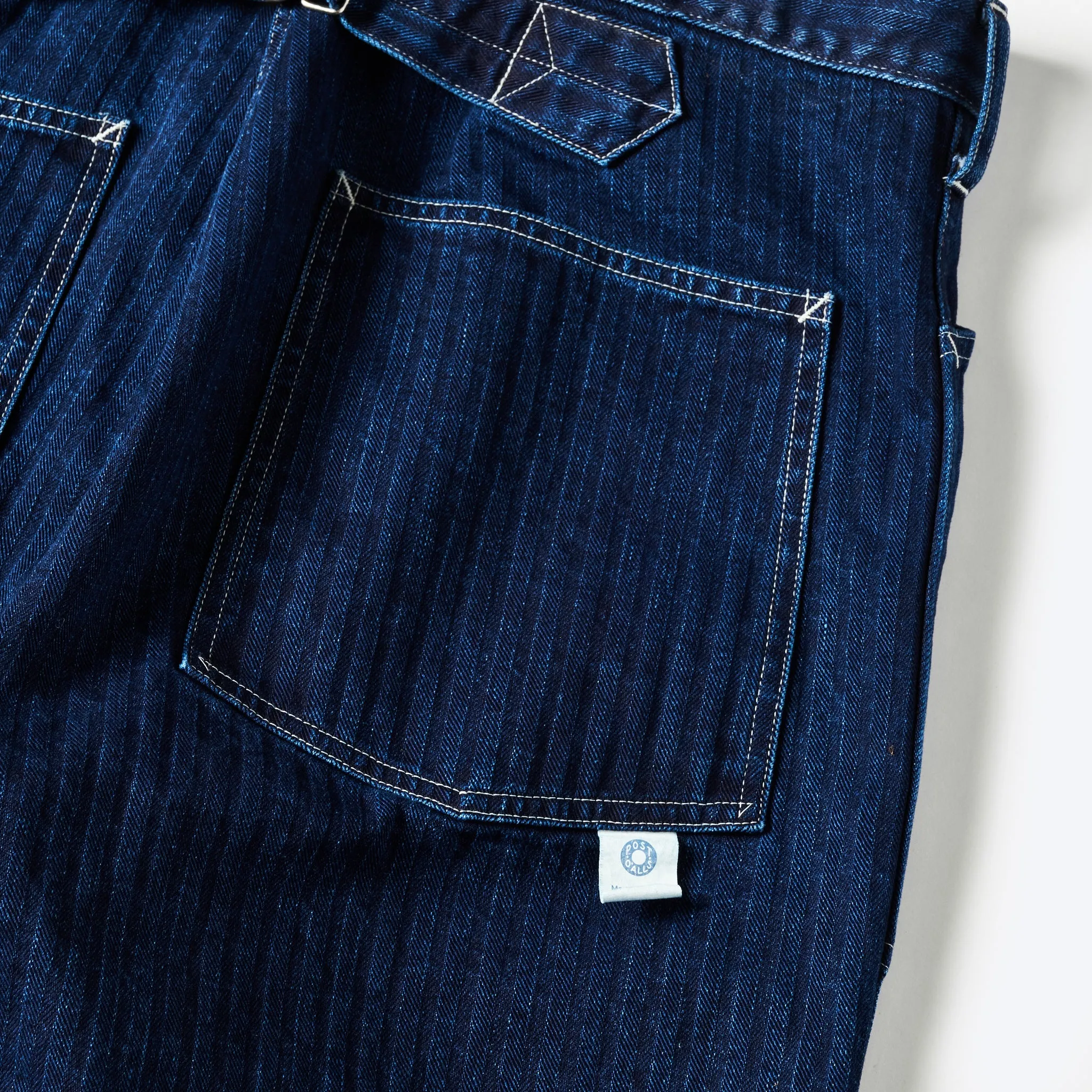 Post O'Alls ARMY Pants Herringbone Denim - Double Indigo