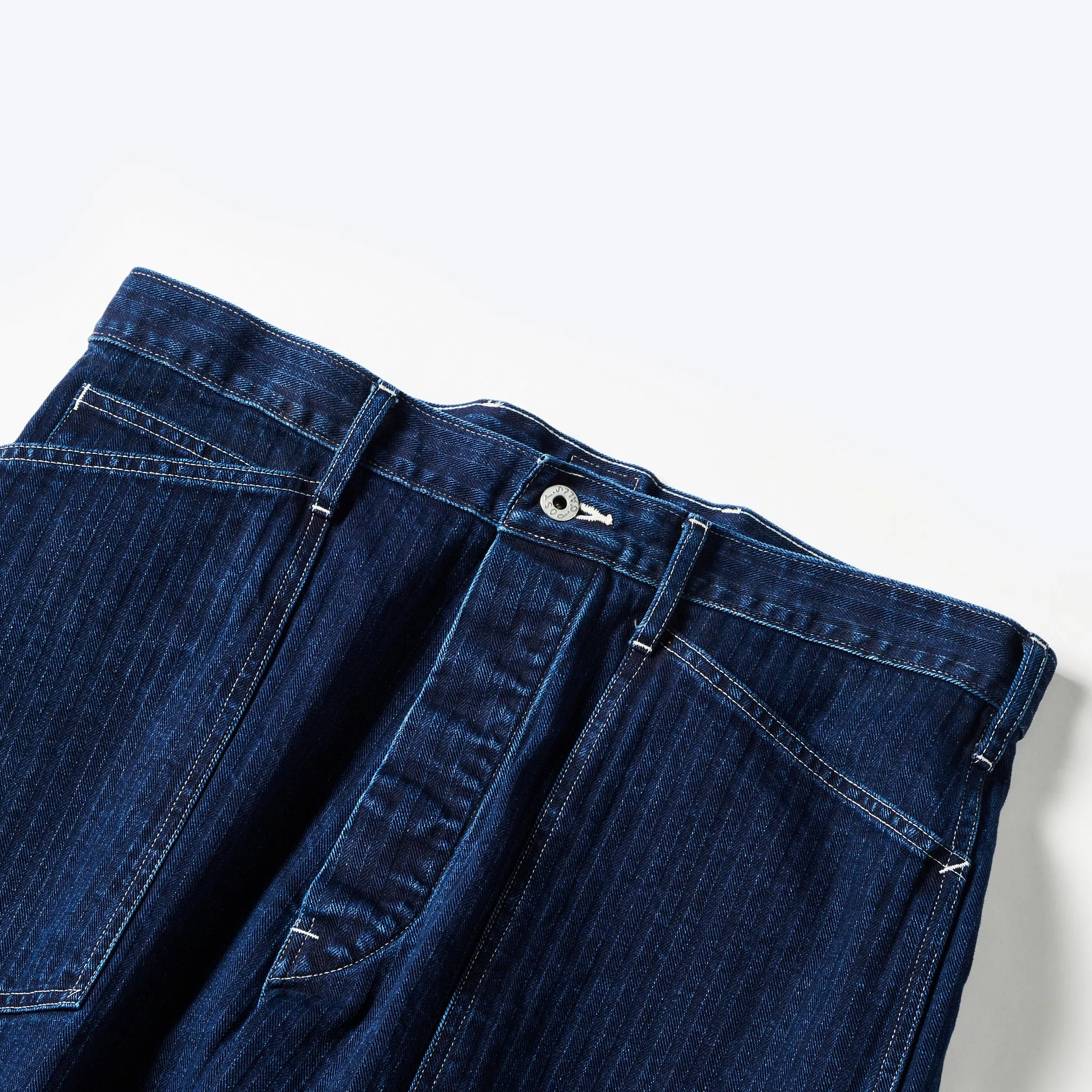 Post O'Alls ARMY Pants Herringbone Denim - Double Indigo