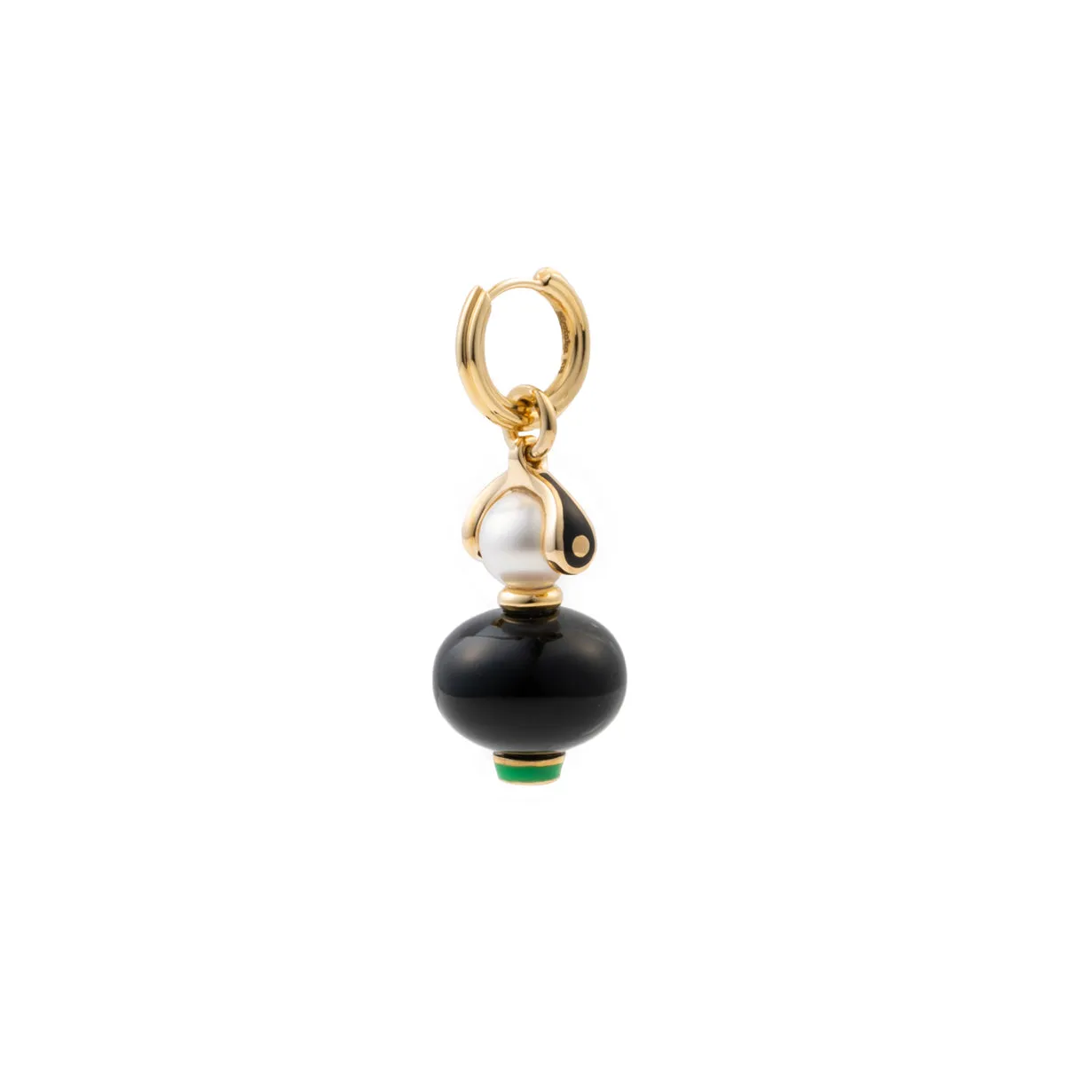 "Bird of Paradise" Onyx Charm Earring