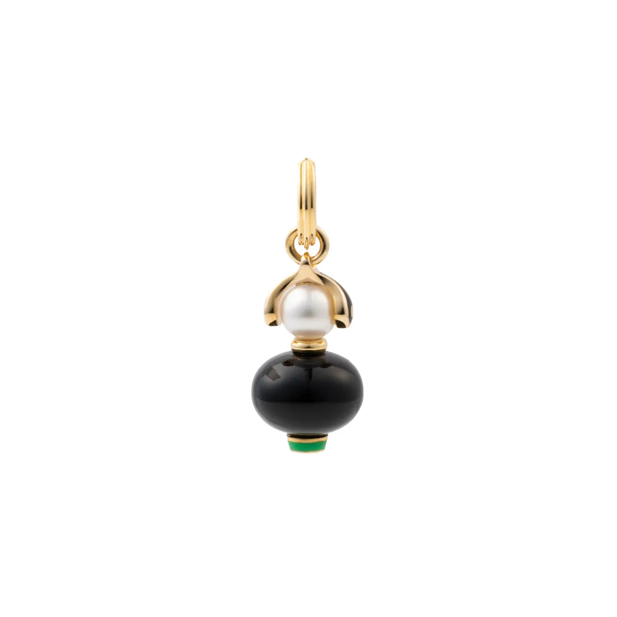 "Bird of Paradise" Onyx Charm Earring