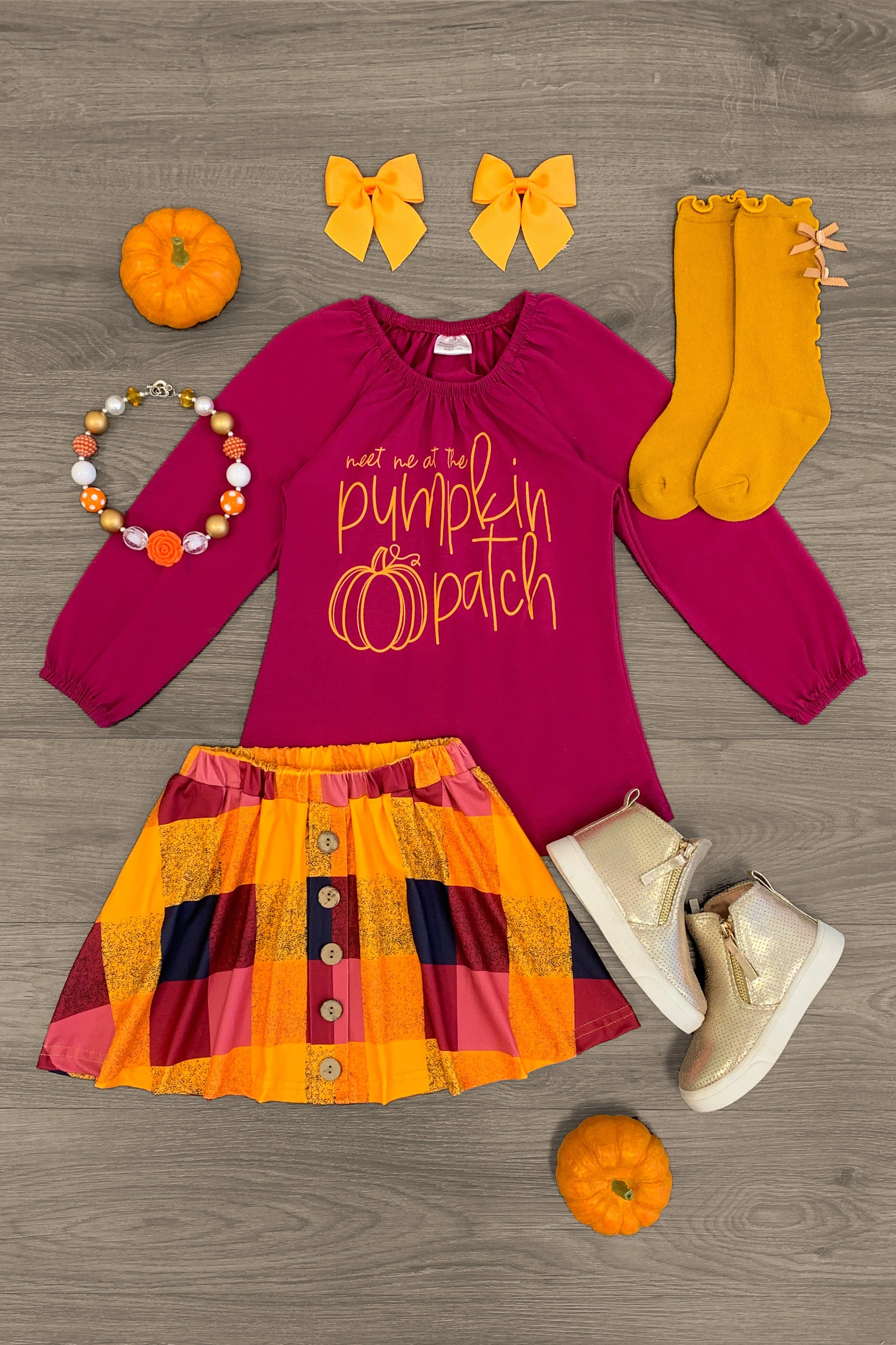 "Meet Me At The Pumpkin Patch" Skirt Set