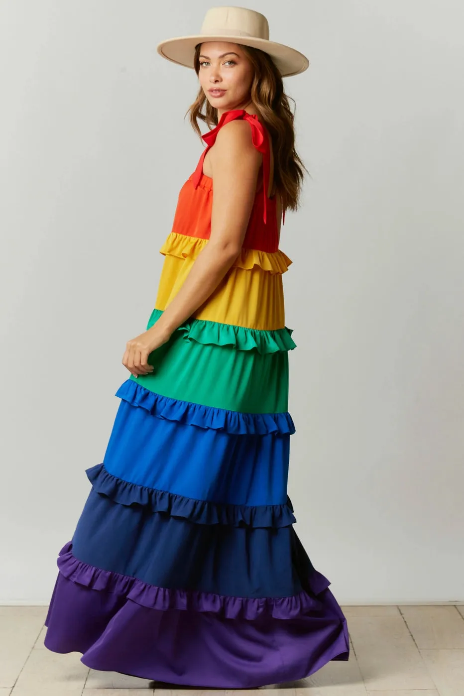 Rainbow Tiered Maxi Dress